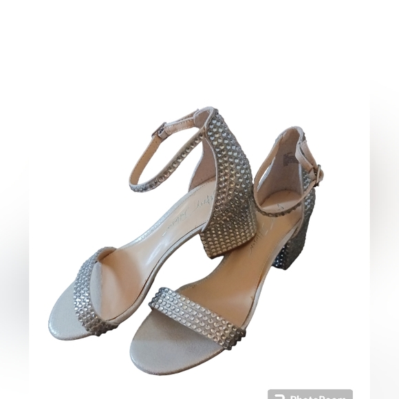 Betsey Johnson Mari Silver Studded 2” Heels - Picture 1 of 8